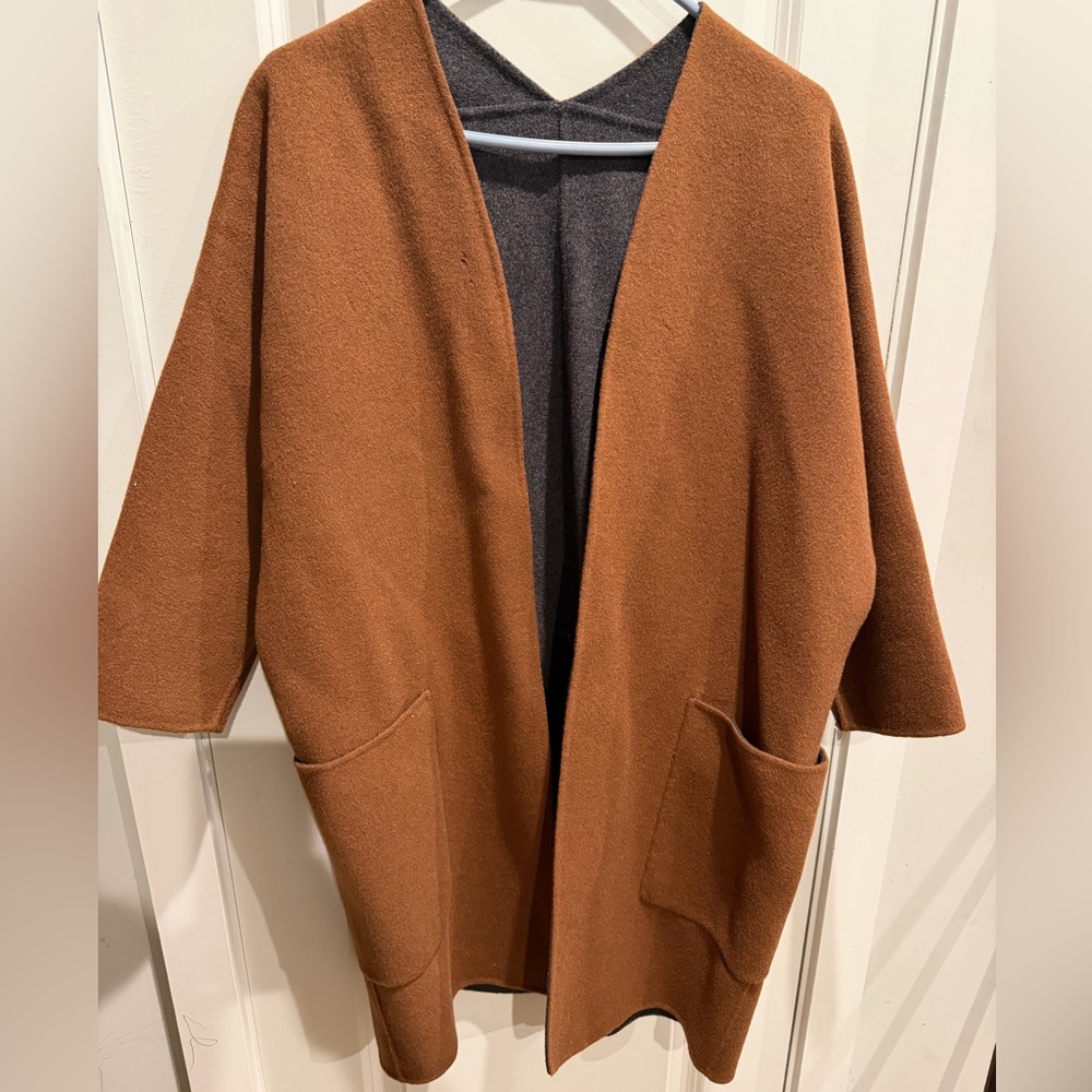 Vince Charcoal and Chestnut‎ Wool Sweater